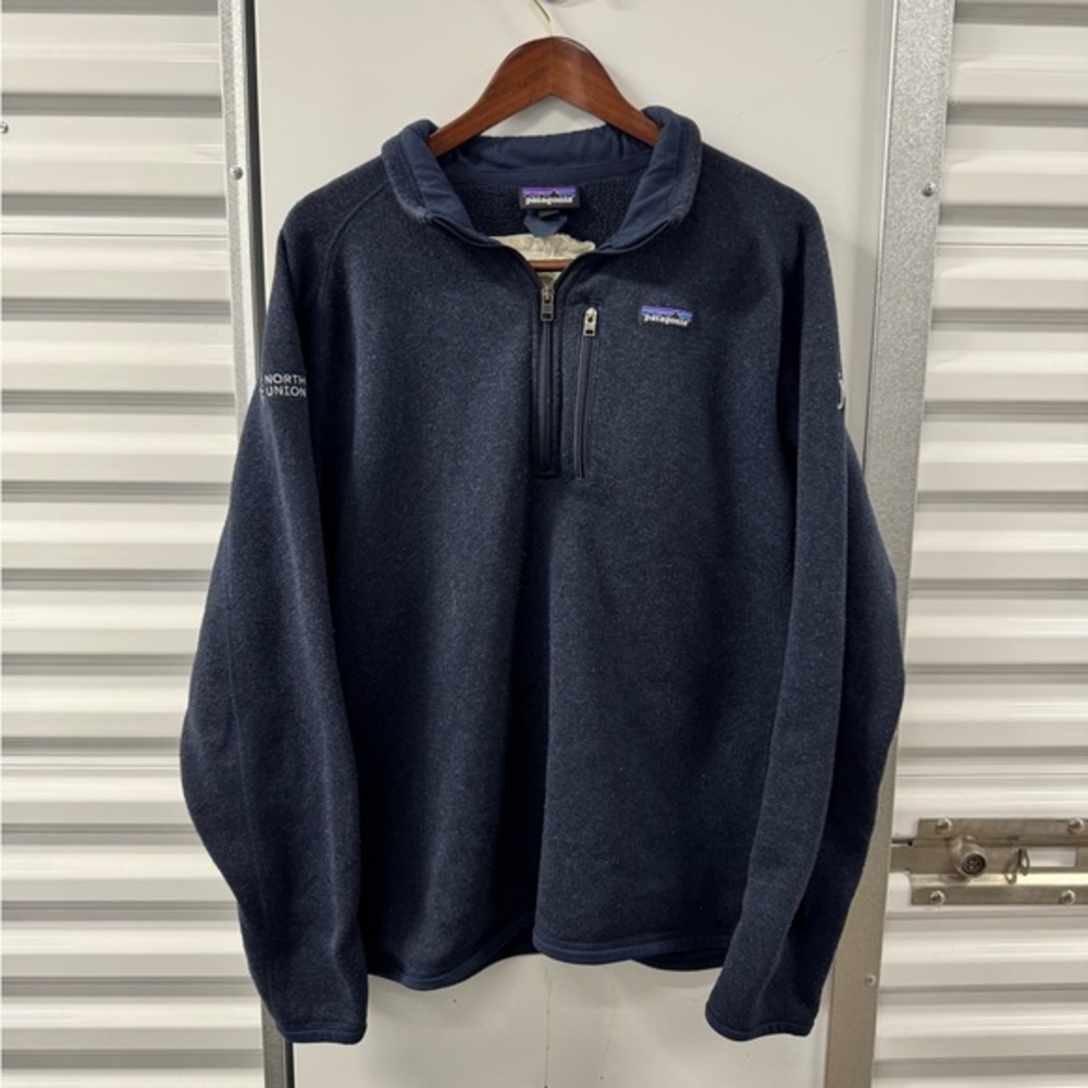 Patagonia Full Zip Up Sweatshirt Blue Company Embroidered Mens‎ XL Utility Work